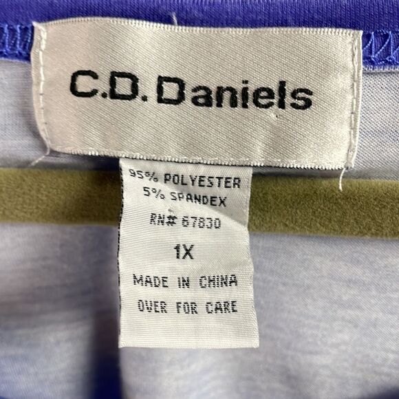 C.D. Daniels Womens Size 1X Short Sleeve Top, Size 1X, Palm Trees, Rhinestones - Picture 5 of 6